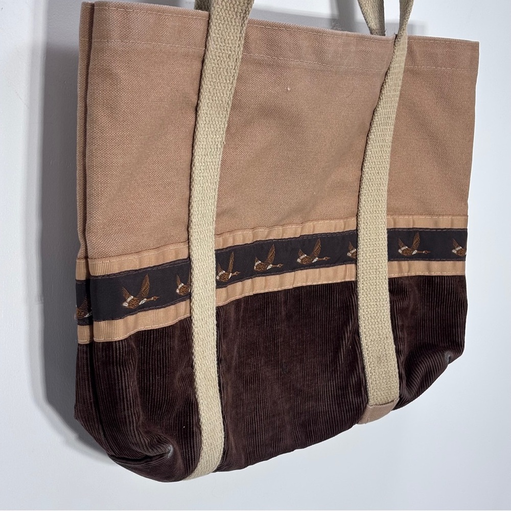 Vintage Designs by Dee Dee Women's Tote Bag Canvas Corduroy Geese Shoulder Bag